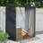 3Ft X 5Ft Metal Firewood Storage Shed - Weather- For Year-Round Use Black Galvanized Steel For All Seasons