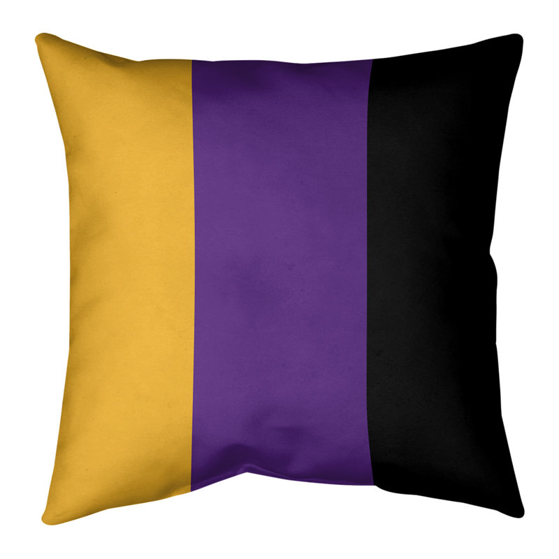 Coussin Los Angeles Los Angeles, 14 po x 14 po, Or / Mauve / Noir, Housse de coussin seulement - sans coussin