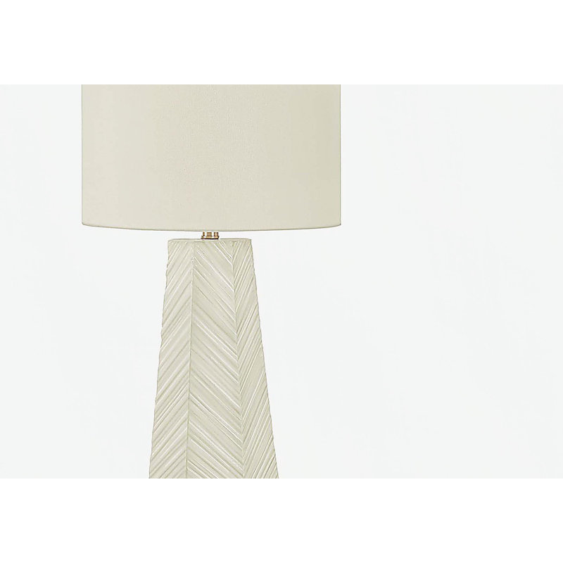 Lighting, 29 po, lampe de table, céramique blanche, abat-jour ivoire / crème, contemporain