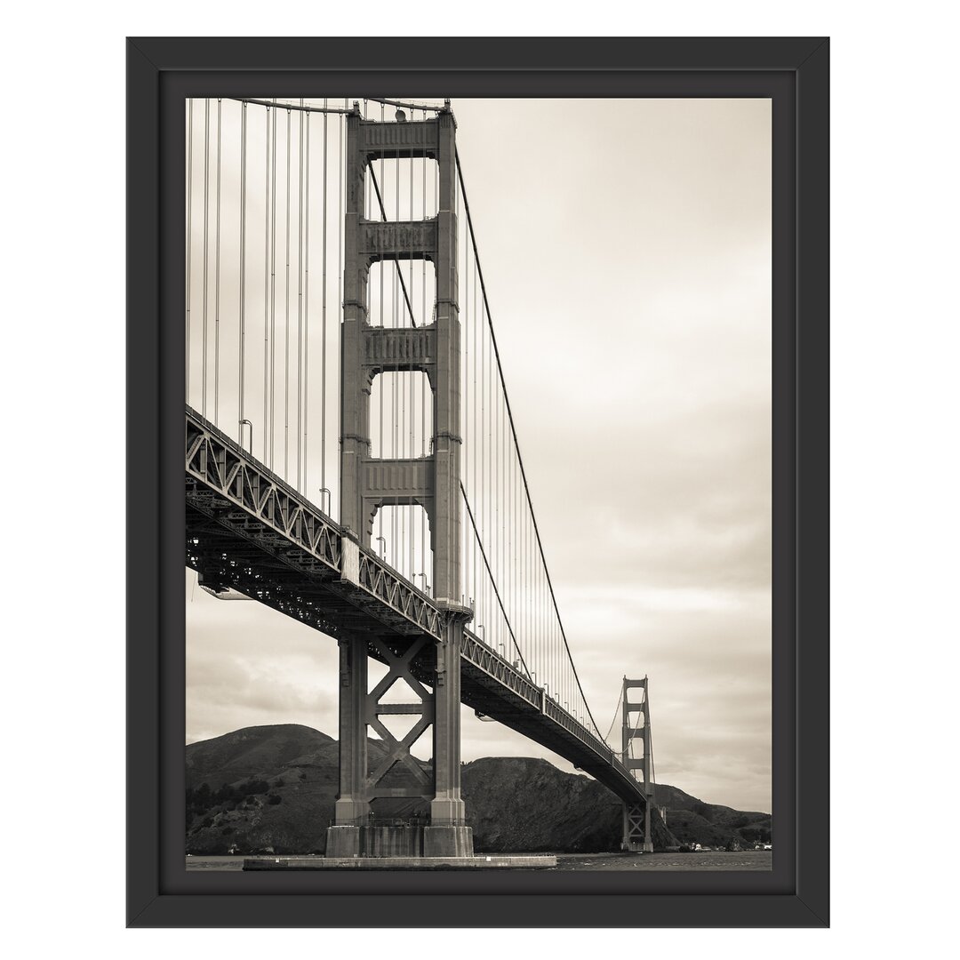 Gerahmtes Wandbild Blick auf Brücke in San Francisco