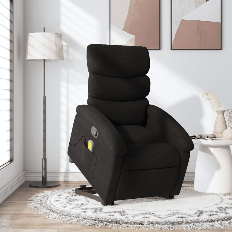 Fauteuil de massage inclinable électrique, Tissu noir