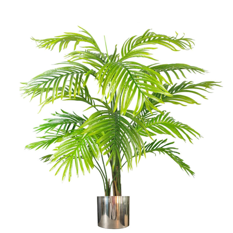 130cm Faux Plant in Metal Planter, Silver