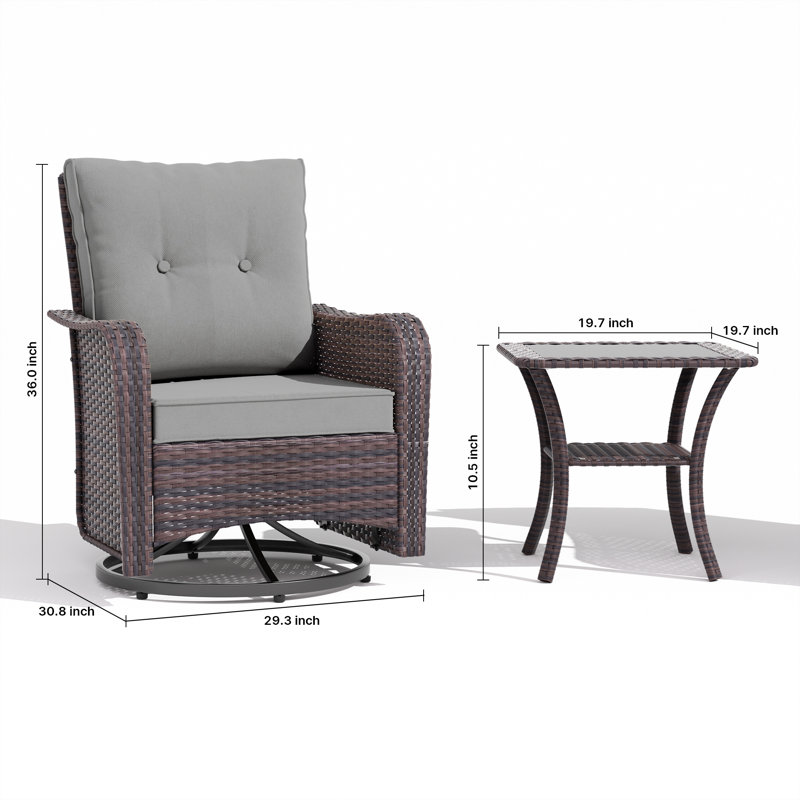 4 Person Outdoor Rocking Swivel Chair Set With Removable Cushions ,Coffee Table And Round Outdoor Fire Pit Table 40,000 BTU