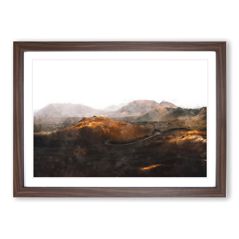 Lanzarote - Picture Frame Painting, 36cm H x 48cm W x 2cm D, Walnut Framed