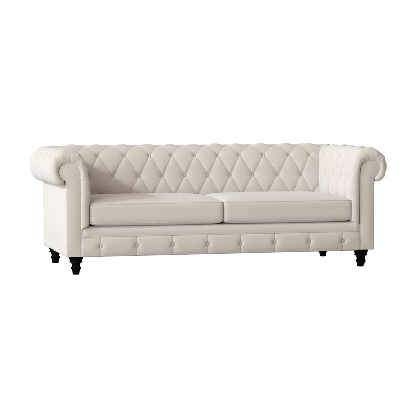 Canapé Chesterfield à accoudoirs roulés, Magnolia Lola, Standard, Noyer