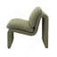 Fauteuil luxueux luxueux, coussin en mousse, siège allongé courbé et rembourré, style moderne