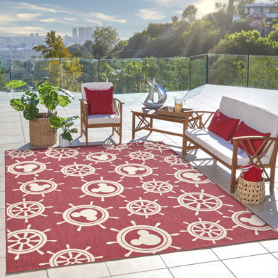 Tapis intérieur / extérieur rectangulaire rouge en polypropylène tissé à la machine