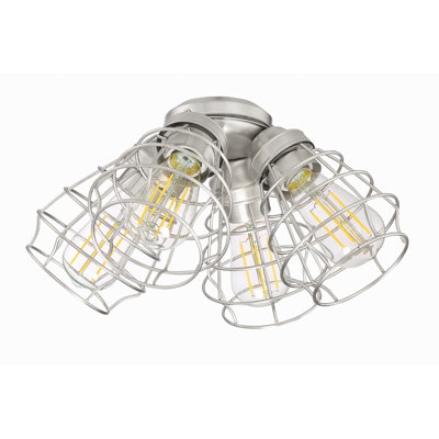 4 Light Fitter And Glass 15.87'' 4 - Light Branched Ceiling Fan Light Kit