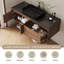 Meuble-lavabo flottant moderne de 48 pouces avec lavabo vasque en céramique noire, meuble-lavabo mural en bois massif, armoire de salle de bain murale pré-assemblée