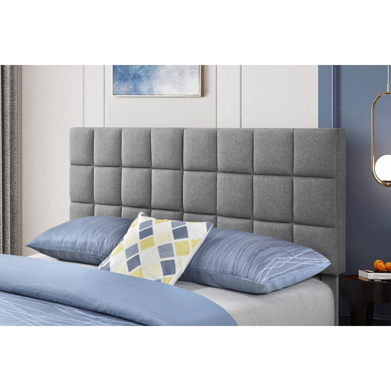Tête de lit tapissier Royelle, gris, Double/grand