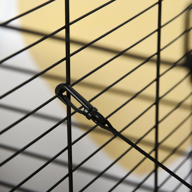 Petite cage de 42 po pour animaux, noire - équipée de roues, de freins et de plusieurs plateformes pour les soins de la cage d'amusement et de bonheur