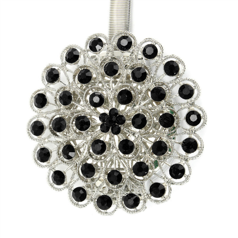 Embrasse de rideaux en cristal Carmela, Noir