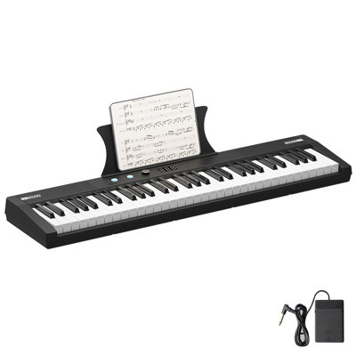 61 Key Keyboard Piano, with Pedal, Portable Electric Keyboard Teaching, 40.9" x 15.4" x 9.4"