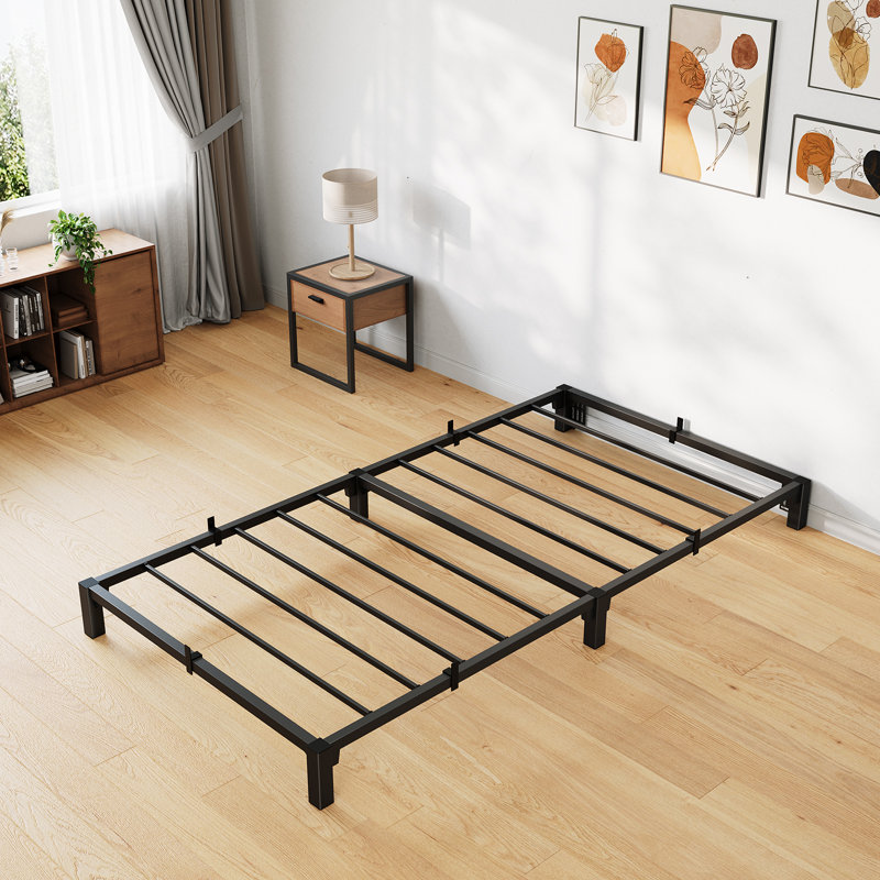 6 Inch Twin Heavy Duty Metal Bed Frame, Low Profile Platform with Sturdy Mattress Foundation, Noise Free Easy Assembly, No Box Spring Needed