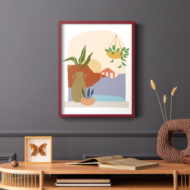 Paper Scene II Framed Print - Solid Wood, Black, 20" H x 16" W