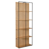 Gerald 87" Tall Oak Veneer Bookcase, Natural