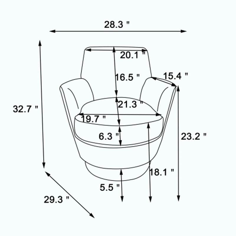 Swivel Barrel Chair, Brown Polyester