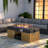Outdoor Fire Pit Table 47.2 Inch Rectangular Fire Table with Storage Drawer for Patio Backyard Deck