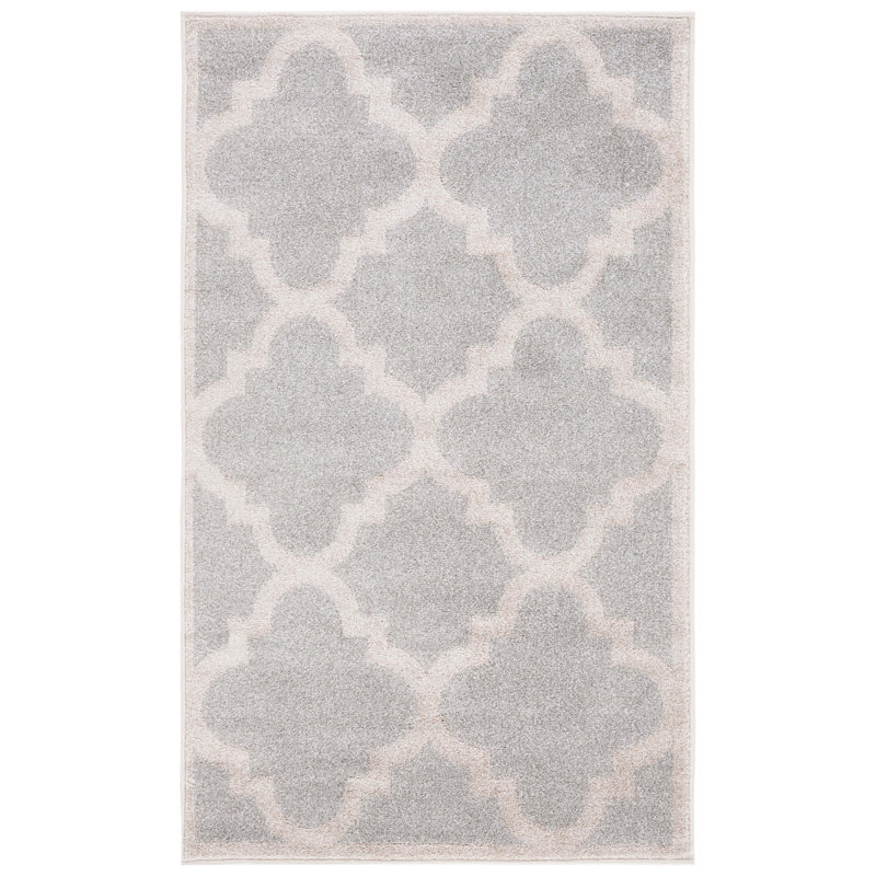 Tapis géométrique gris clair / beige Ammundsen, Rectangle 3 pi x 5 pi