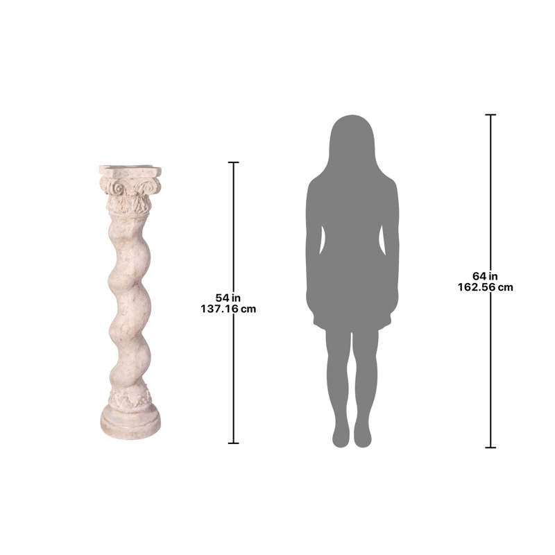 Piédestal à colonne Capitoline Barley, H 54 po x L 13 po x P 13 po