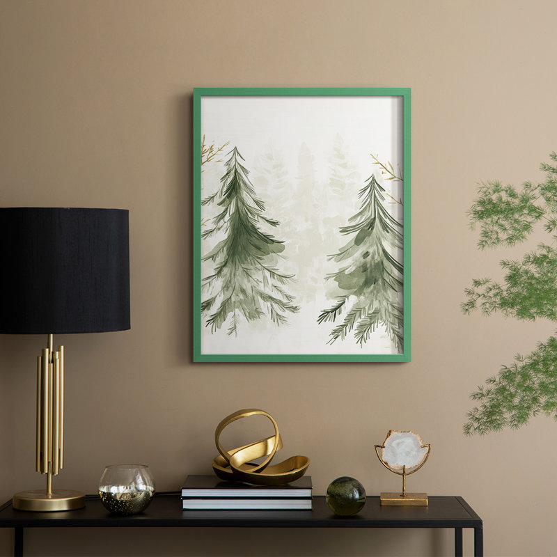 «Christmas Holiday Art», reproduction encadrée en bois massif, 30'' H x 24'' W, Vert