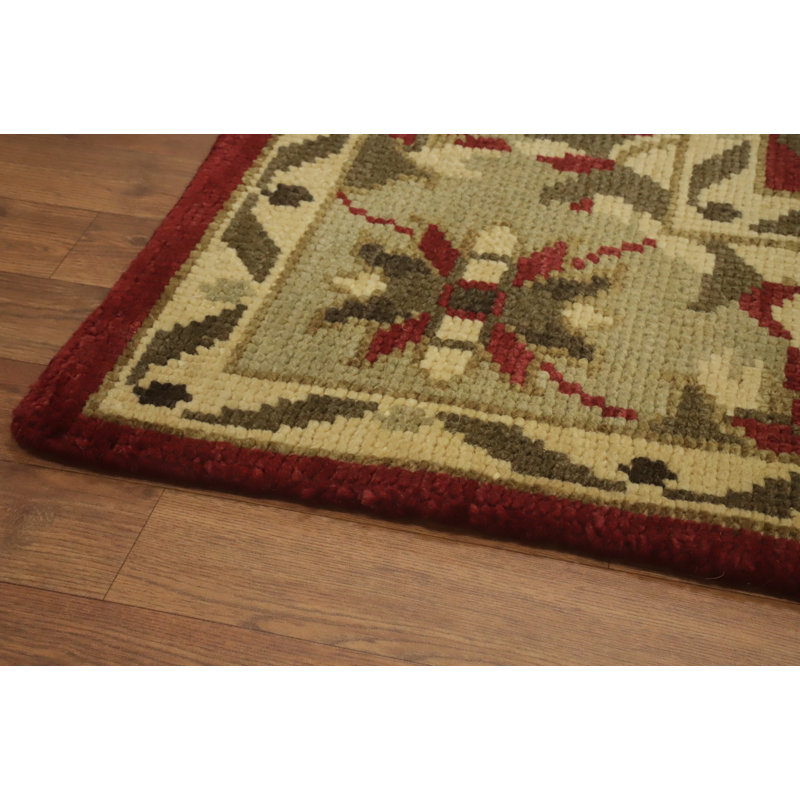 Tapis indien rouge à motif floral 6 x 10