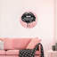 Noir and Blush Lips Fashion and Glam Round Acrylic Art by Oliver Gal-1131691406
