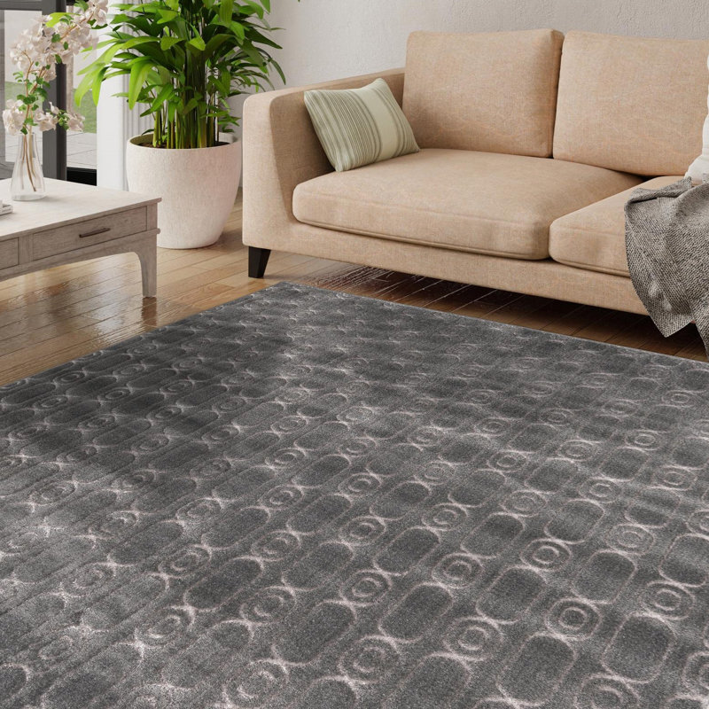 Tapis gris et argent Latitude Run® Colonne Nikica, Carré 10 pi