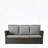 67.7" 3-Seat All-Weather Wicker Patio Sofa with Thick Gray Cushions, Black Frame-873009193