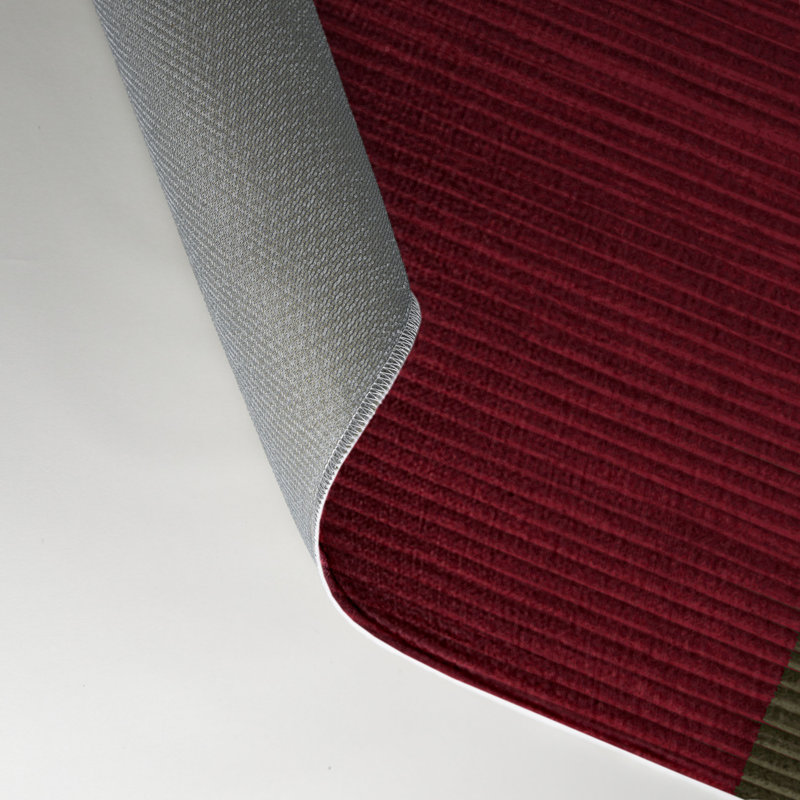 Tapis intérieur / extérieur rouge HorizontalStripes, Rectangulaire 3 pi x 5 pi