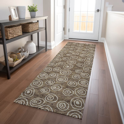 Tapis brun Prisco lavable à la machine de qualité supérieure