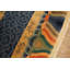 Tapis bleu antique multicolore en laine Art déco