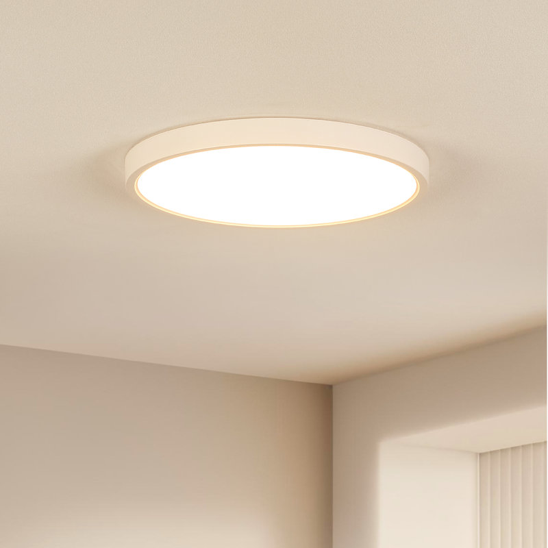 Deontee Acrylic LED Flush Mount (Set of 2), White, null, 3000