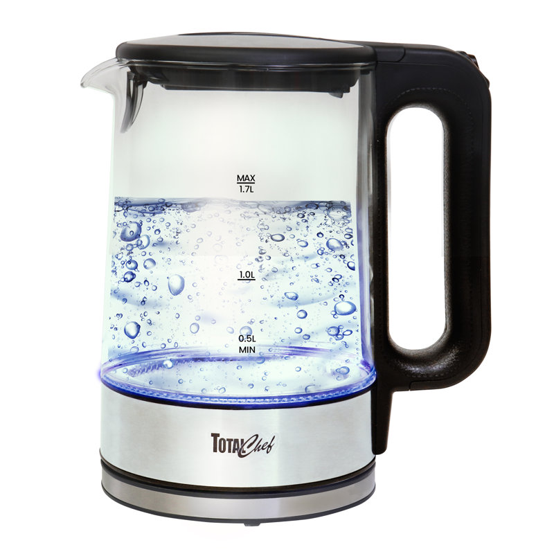 Total Chef 1.7L Glass Electric Kettle with LED Light