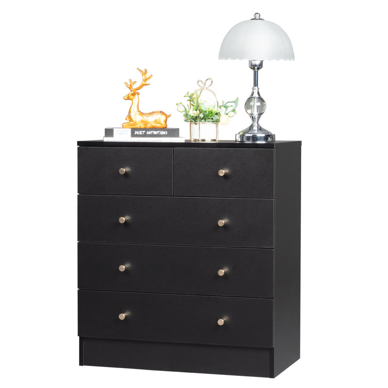 Cilegon 5 - Drawer Storage Cabinet, Black