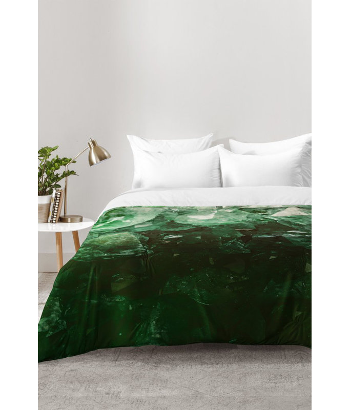 Ensemble d'édredon Leah Flores Emerald Gem, Édredon double / grand + 2 taies décoratives sta