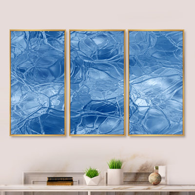 Blue Ice Structures - ensemble d'art mural moderne sur toile 3