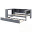 Lit de jour double en bois avec tablettes de rangement, lit gigogne et station de recharge-620717538