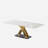Hugette 79'' Rectangular Dining Table for 6-8 People, Modern Kitchen Table with Sintered Stone Tabletop and Gold X- Shape Metal Base for Home Dining Room, Restaurant, White and Gold-231456981