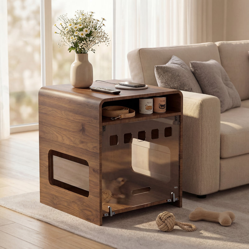 Meuble de 26 po H 26 po x l 21 po x P 24 po avec porte en PET cachée rabattable, rangement intégré et conception respirante