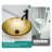 Gold-Foil Textured Tempered Glass Vessel Bathroom Sink With Black Faucet And Pop-Up Drain | Gift Idea-122712256