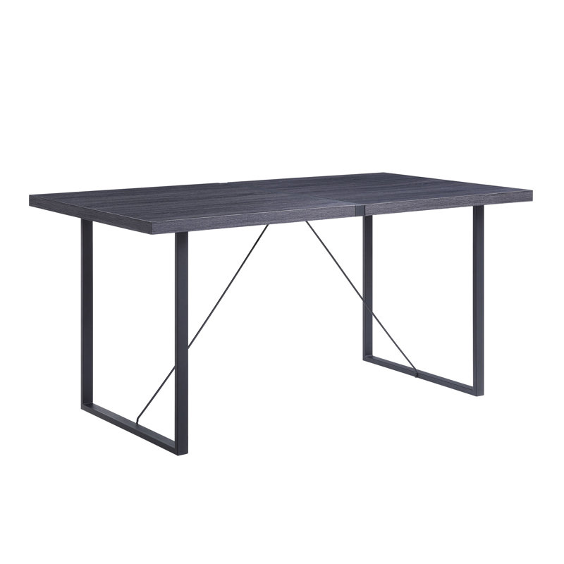Rustic Industrial Rectangular Wood Dining Table For 4-6 Person, A Sturdy And Stylish Choice For Your Dining Area, Dark Gray