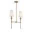 Lustre linéaire Queenswood à 2 lumières en laiton chaud-1354968154