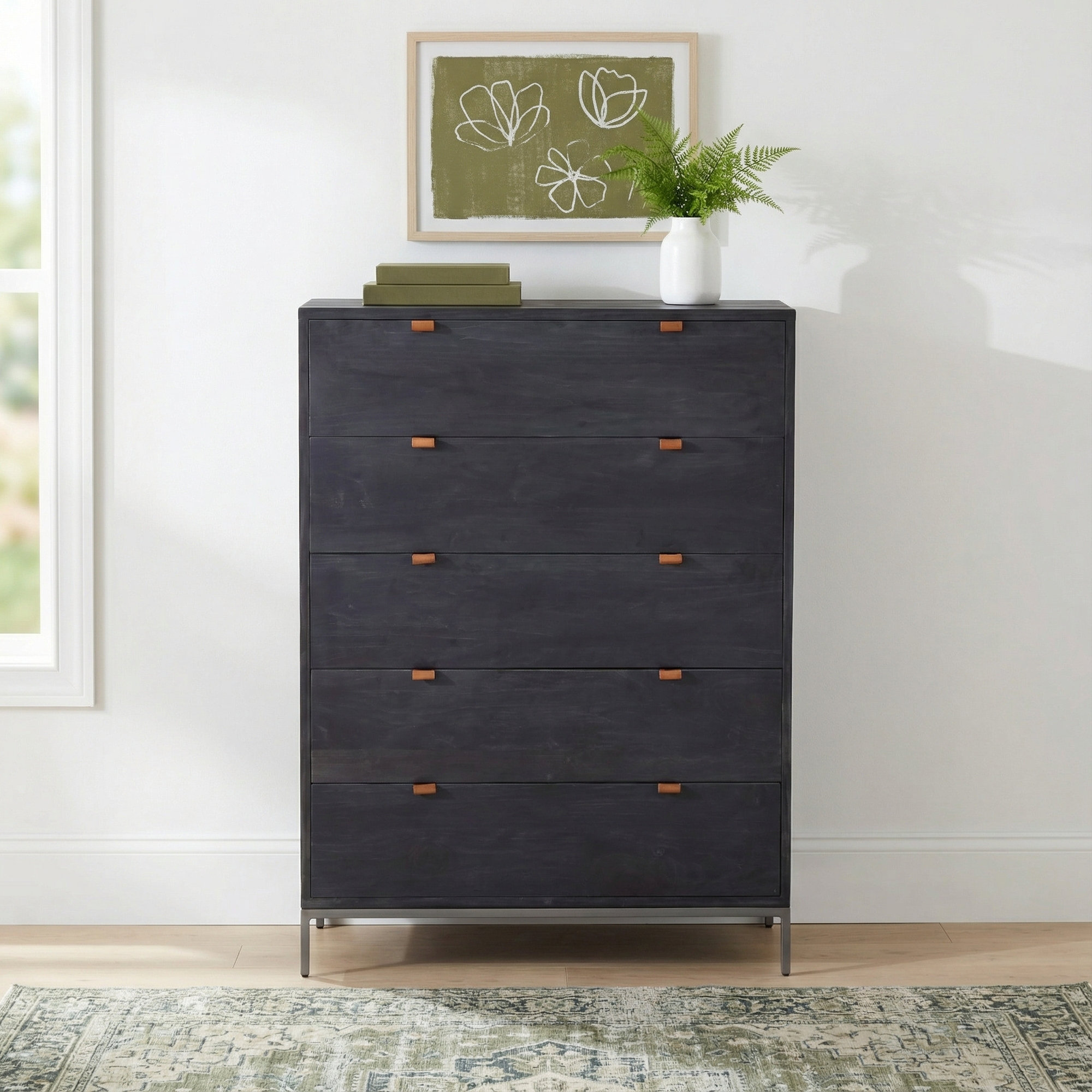 Loki 5 - Drawer Dresser, Black Wash Poplar