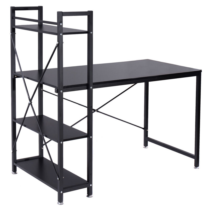 Bartels Metal Base Credenza Desk, Black