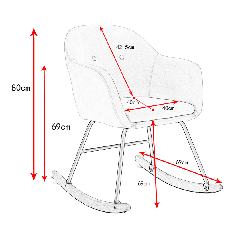 Cano Rocking Chair, Cream 