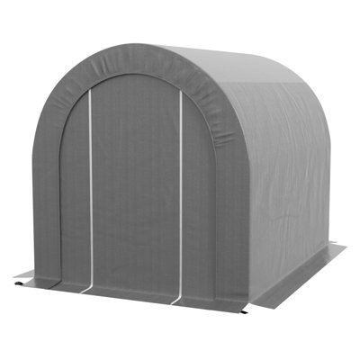 6' X 8' Garden Storage Tent, Heavy Duty Outdoor Shed, Waterproof Portable Shed Storage Shelter With Galvanized Metal Frame For Bike, Motorcycle, Garden Tools, Gray