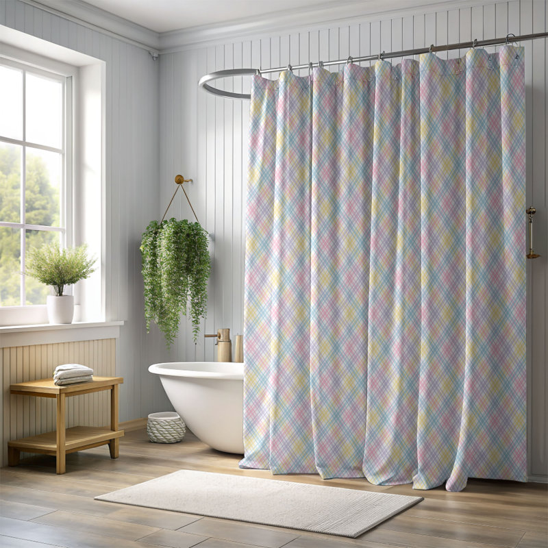 Rideau de douche Tulip Grid - Premium, H 74 po x l 71 po
