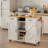 Rolling Kitchen Island With Storage Cabinet & Drawers, Drop Leaf Kitchen Table On Wheels, Farmhouse Portable Kitchen Cart, Large Butcher Block Mobile Islands With Tower/ Spice Rack-775473738