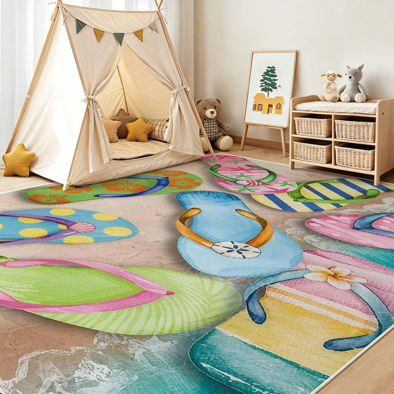  Tapis moderne de tapis d'intérieur moelleux de 5 x 7 pi avec envers en caoutchouc antidérapant pour la table de salle à manger